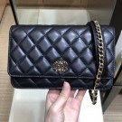 Chanel Quilted Lambskin Wallet on Chain WOC AP0724 Black 2019 Collection AQ04121