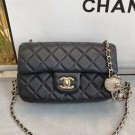 Chanel Quilted Leather Flap Bag with Crystal Ball AS1787 Black 2020 Collection AQ03420