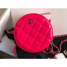 Chanel Round Classic Clutch with Chain Bag AP0245 Patent Fuchsia 2020 AQ01570