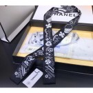 Chanel Silk Twill Slim Bandeau Scarf 10x120cm AA0349 Black 2019 AQ02868