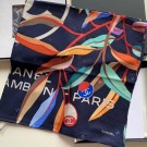 Chanel Silk Twill Square Scarf 90x90 AA6509 Navy Blue 2020 Collection Scarf AQ02192