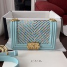 Chanel Small Boy Chanel Handbag A67085 Blue 2019 Collection AQ03371