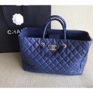 chanel spring 2019 calfskin tote blue AQ02762