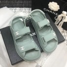 Chanel Strap Flat Sandals Green 2020 Collection AQ03864