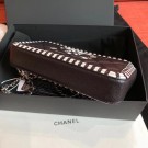 Chanel Striped Grained Calfskin CC Filigree Clutch With Chain Bag A84450 Black 2019 AQ01939