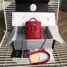 Chanel vanity case Lambskin & Gold-Tone Metal AS0323 red AQ02333