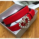 Chanel Width 3cm Calfskin Belt With Heart Buckle Red 2020 Collection AQ00657