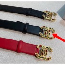 Chanel Width 3cm Smooth Leather Belt with Multicolor Crystal CC Buckle Black 2020 Collection AQ03126