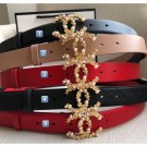 Chanel Width 3cm Smooth Leather Belt with Pearl & Metal Buckle Deep Red （Number 5）2020 Collection Belt AQ01657