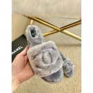 Chanel Wool Flat Sandals Gray 2020 AQ01617