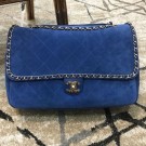 Chanel x Pharrell Oversize Suede Flap Bag Blue 2019 Collection AQ01930