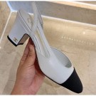 Cheap Chanel Heel 6.5cm Slingbacks G31318 White/Grosgrain 2020 AQ03380