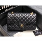 Cheap Chanel original quality Medium Classic Flap Bag 1112 black in sheepskin with gold Hardware AQ03415