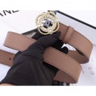 Cheap Chanel Width 3cm Crystal Square Buckle Leather Belt Nude Belt AQ01252