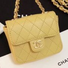 Cheap Imitation Chanel Quilting Lambskin Super Mini Waist Bag Yellow 2019 Collection AQ04032