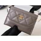 Copy Chanel Aged Calfskin Gabrielle Card Holder A84386 Etoupe AQ03847