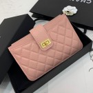 Copy Chanel Buckle Card Holder Light Pink Collection AQ03853