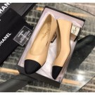 Copy Chanel Heel 4cm Lambskin/Grosgrain Pumps G34906 apricot/Black 2019 AQ03169