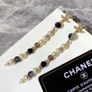 Copy Chanel Pearl Long Earrings AB2438 Black/Silver/White 2019 Collection AQ03085