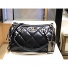 Copy Chanel Quilted Calfskin Small Bowling Bag AS1321 Black/Silver 2020 Collection AQ03028