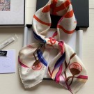 Copy Hot Chanel Silk Twill Square Scarf 90x90 AA6509 White 2020 Collection AQ00704