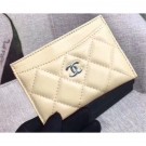 Designer Chanel Lambskin Classic Card Holder A31510 Beige AQ00720