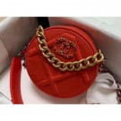 Fake Chanel 19 Jersey Round Clutch with Chain Bag Red 2020 AQ01876