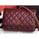 Fake Chanel Chain Infinity Wallet On Chain WOC Bag AP0724 Burgundy 2019 AQ04388