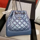 Fake Chanel Iridescent Aged Calfskin Gabrielle Backpack A94502 Blue 2019 Collection AQ00709