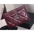 Fake Chanel Lambskin Classic Card Holder A31510 Burgundy AQ02620