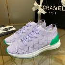 Fake High Quality Chanel Quilted Knit Fabric Sneakers G35549 Light Purple 2020 Collection AQ03699