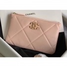 Fake Luxury Chanel 19 Lambskin Small Pouch Bag AP1059 Beige 2020 AQ02157