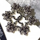 Fashion Chanel Snowflake Brooch AB2204 Gray/Black 2019 Collection AQ03157