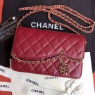 High Quality Chanel Quilted Lambskin Tassel Wallet on Chain WOC AP0278 Burgundy 2019 Collection AQ03850