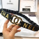 High Quality Chanel Stretch Pleated Leather Belt 30mm with CC Buckle AA0538 Black 2019 Collection AQ00676