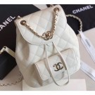 Hot Chanel Caviar Leather Vintage Duma Backpack Bag AS1371 White 2020 AQ03652