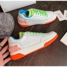 Hot Chanel Multicolor Calfskin Leather Sneaker G35934 White/Orange/Blue 2020 Collection AQ00663