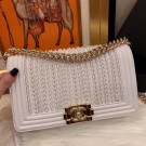 Imitation Chanel Boy Chanel Handbag A67086 White 2019 Collection AQ02419