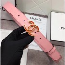 Imitation Chanel Calf Leather Belt with Red Buckle 30mm Width Pink 2018 AQ01268