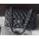 Imitation Chanel Caviar Leather Classic Flap New Small Bag A01113 Black/Silver 2018 AQ01195