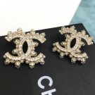 Imitation Chanel Crystal CC Stud Earrings Gold 05 2019 Collection AQ01511