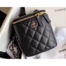 Imitation Chanel Mini Vanity with Classic Chain Bag AP1466 Caviar Leather Black 2020 AQ02802