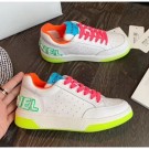 Imitation Chanel Multicolor Calfskin Leather Sneaker G35934 White/Blue/Orange 2020 Collection AQ03284