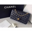 Imitation Chanel original quality Medium Classic Flap Bag 1112 black in caviar Leather with gold Hardware AQ03590