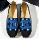 Imitation Chanel Stitching CC Logo Espadrilles Cyan AQ02034