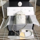 Imitation Chanel vanity case Lambskin & Gold-Tone Metal AS0323 white AQ02808