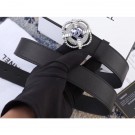 Imitation Chanel Width 3cm Crystal Square Buckle Leather Belt Black AQ03776