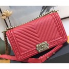 Imitation Cheap Chanel Chevron Boy Braided Old Medium Flap Bag Red Cruise 2018 AQ03932