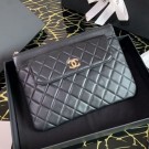 Knockoff Best Chanel Quilted Lambskin Flap Case Pouch AP1189 Black 2020 Collection AQ03866