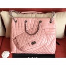 Knockoff Chanel Crumpled Calfskin Patchwork Shopping Tote Bag Pink 2019 AQ03359